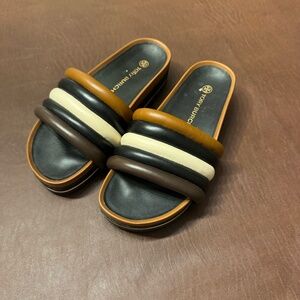 Tory Burch Quilted Platform Slide Sandals 7.5